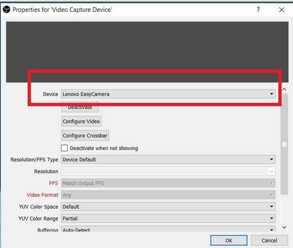בחירת סוג המצלמה לשידור פייסבוק לייב