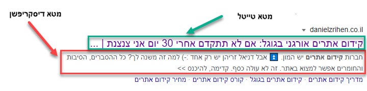 תגיות מטא - SEO