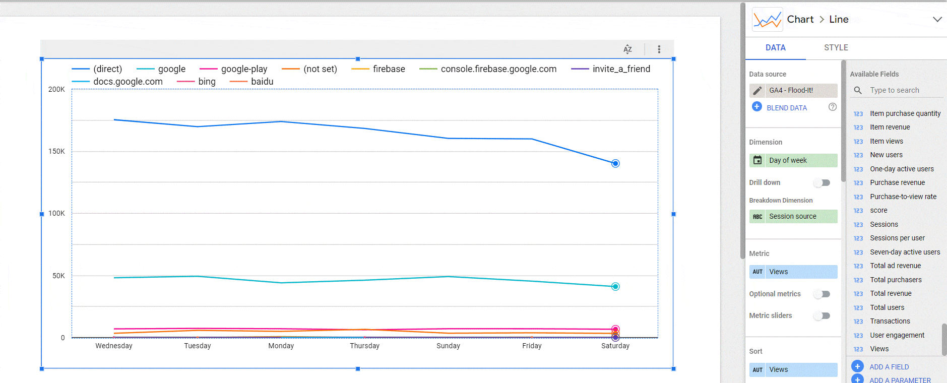 יצירת Dimension ויצירת Metric ב google data studio