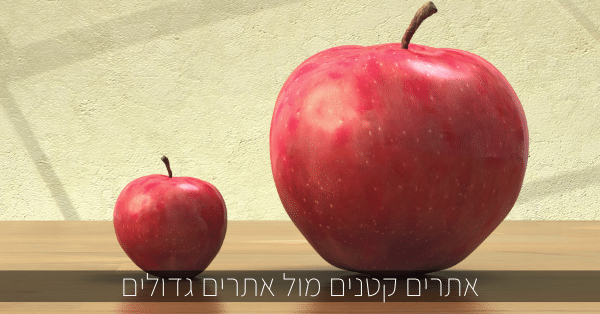 אתרים קטנים מול אתרים גדולים, פשוטים מול מורכבים
